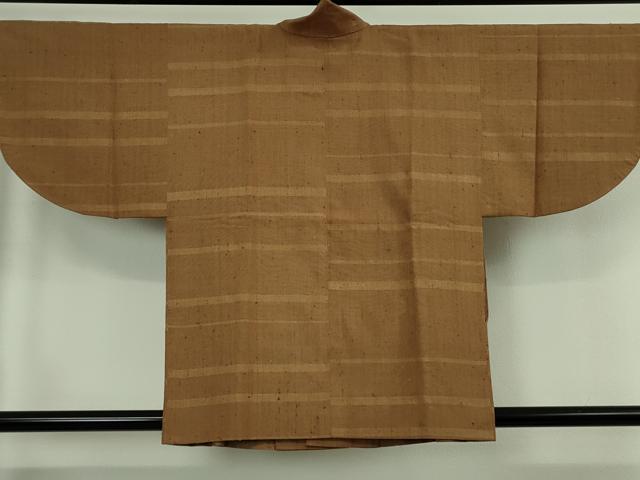 平和屋着物∞極上 伊兵衛織 工芸手織 道中着 横段文 逸品 DZAB6541kh6