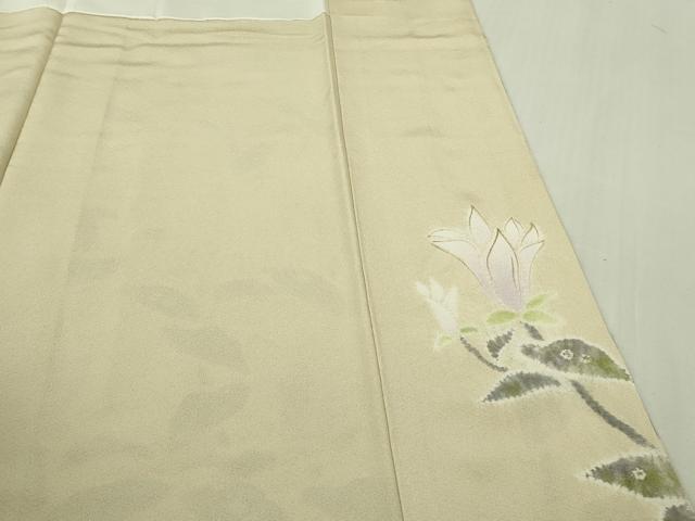 平和屋本店●希少 日本工芸会正会員 福村廣利 絵絞庵 訪問着 木蓮 蒸栗色地 西武百貨店扱い 逸品 DZAB6556kh6