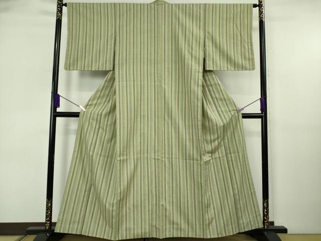 平和屋着物●極上 本場結城紬 重要無形文化財 間道 逸品 DZAB6562kh6