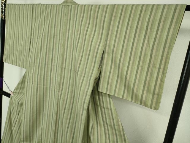 平和屋着物●極上 本場結城紬 重要無形文化財 間道 逸品 DZAB6562kh6