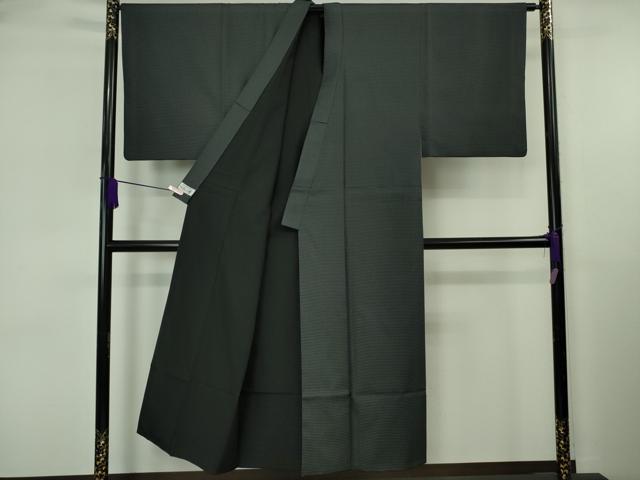 平和屋本店●極上 男性 洗える最高級着物 <英>はなぶさ謹製 お召 アンサンブル 長羽織・長襦袢セット 亀甲柄 逸品 DZAB6564kh6