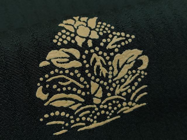 平和屋着物∞極上 道中着 ロング丈 印傳 草花文 褐返色地 逸品 DZAB6566kh6