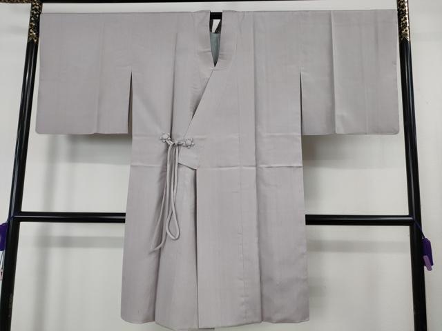 平和屋着物∞極上 道中着 ロング丈 お召地 色無地 桜鼠色地 逸品 DZAB6568kh6