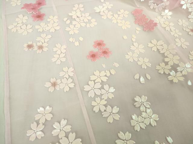 平和屋本店*極上 夏物 お引きずり・お引き摺り・引き振袖 オーガンジー 舞桜 銀彩 たとう紙付き 逸品 DZAB6569kh6
