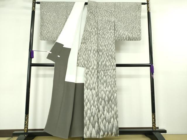 平和屋着物●極上 本場結城紬 重要無形文化財 樹林文 宮崎織物謹製 証紙付き 逸品 DZAB6584kh6