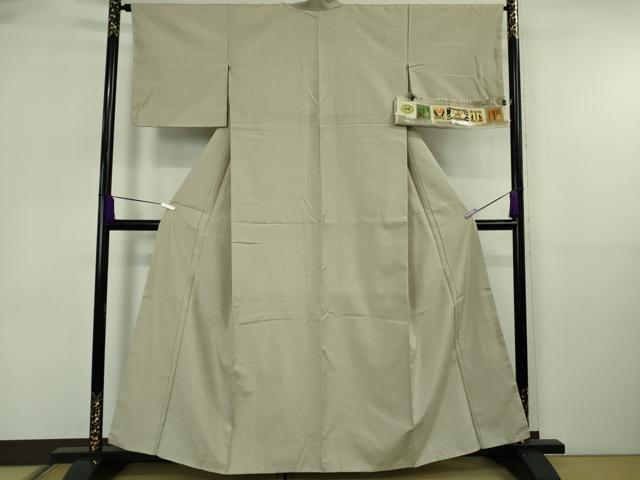 平和屋着物●極上 本場眞綿絢結城紬 色無地 白橡色 証紙付き 逸品 未使用 DZAB6585kh6