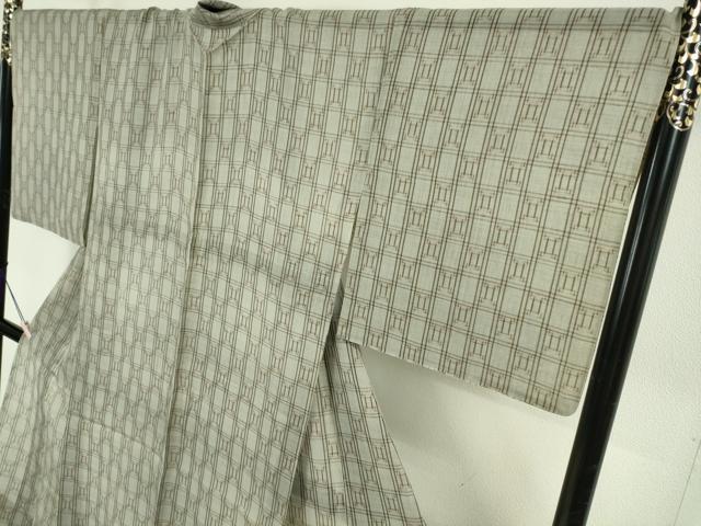 平和屋本店*希少 夏物 国指定重要無形文化財 本場久米島紬 夏久米島 手織 反端付き 逸品 DZAB6588kh6