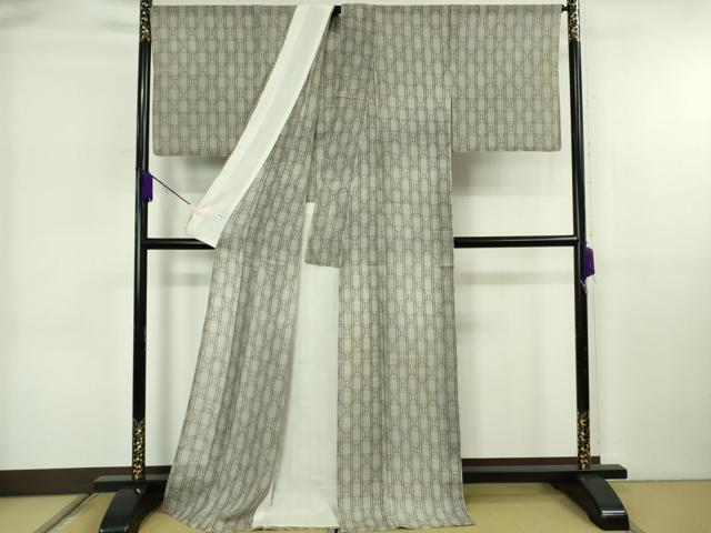 平和屋本店*希少 夏物 国指定重要無形文化財 本場久米島紬 夏久米島 手織 反端付き 逸品 DZAB6588kh6