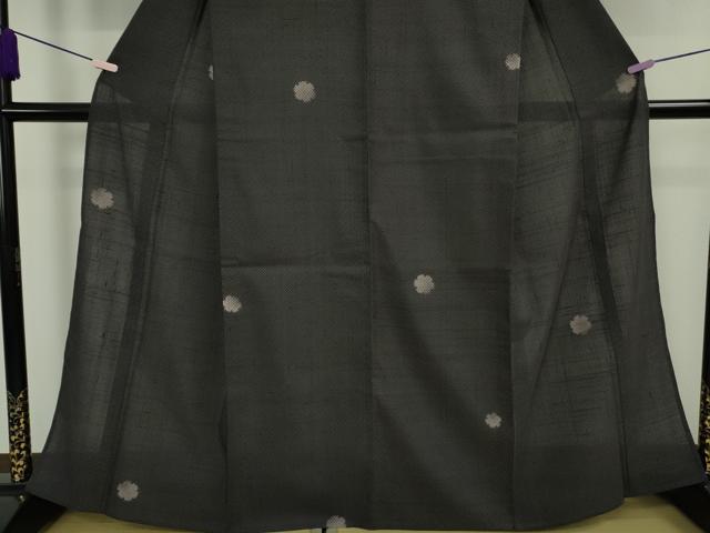 平和屋本店*極上 夏物 染織の名門 しょうざん 生紬 雪輪鹿の子文 蝉色地 逸品 DZAB6589kh6