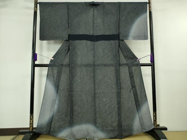 平和屋本店●極上 訪問着 無双 紗袷 紗×絽 墨流し文様 暈し染め 逸品 未使用 DZAB6596kh6