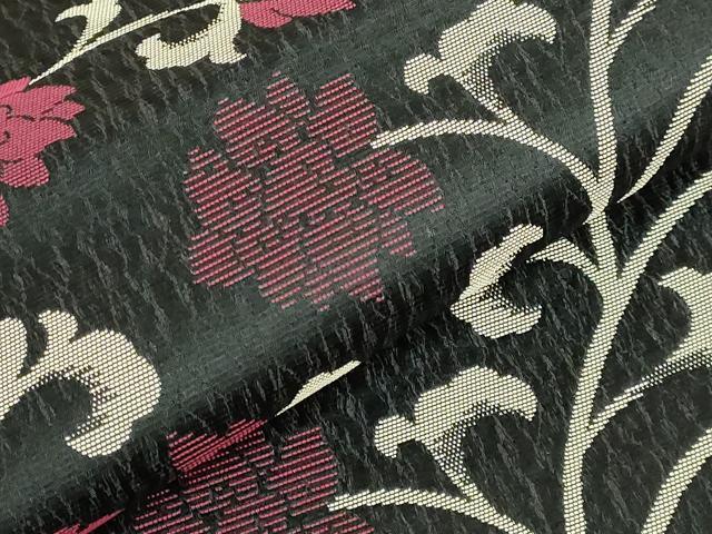 平和屋着物●極上 着物作家 岡本龍三 両面 全通柄袋帯 花唐草 杜若 銀糸 逸品 DZAB6605kh6