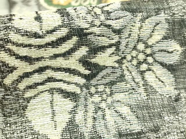 平和屋本店●極上 洛風林 工芸帯地 六通柄袋帯 唐織 草花文 金銀糸 逸品 DZAB6626kh6