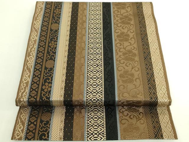 平和屋着物●極上 本場筑前博多織 八寸名古屋帯 花唐草献上 逸品 DZAB6628kh6