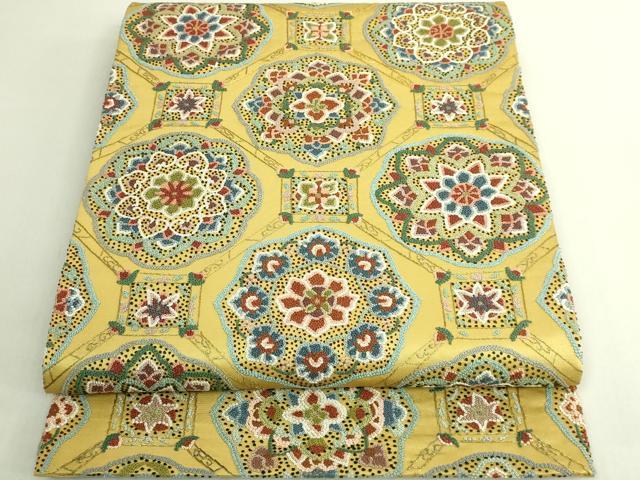 平和屋本店●極上 中国三大刺繍 相良刺繍 袋帯 正倉院花文 金糸 逸品 DZAB6634kh6