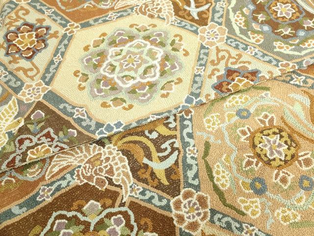 平和屋本店●最高級 中国三大刺繍 総相良刺繍 総刺繍 袋帯 200万粒 総詰め 正倉院花鳥文 逸品 DZAB6636kh6