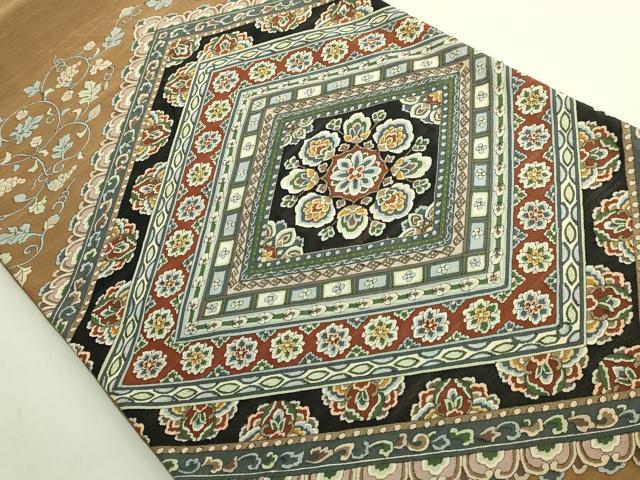 平和屋本店●極上 明綴れ 袋帯 正倉院花菱文 金糸 逸品 DZAB6637kh6