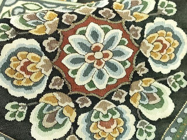 平和屋本店●極上 明綴れ 袋帯 正倉院花菱文 金糸 逸品 DZAB6637kh6