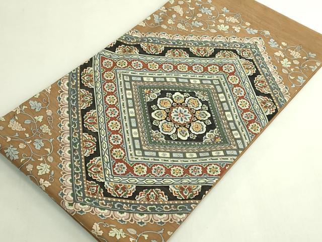 平和屋本店●極上 明綴れ 袋帯 正倉院花菱文 金糸 逸品 DZAB6637kh6