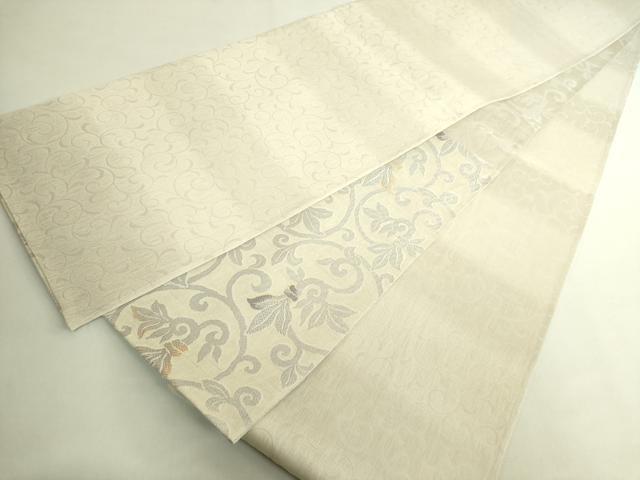 平和屋着物●極上 両面 六通柄袋帯 スリーシーズン帯 唐織 唐草文 金糸 逸品 DZAB6663kh6