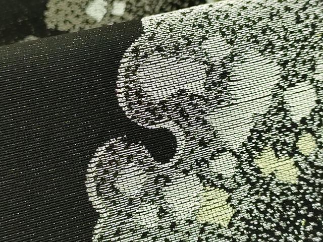 平和屋本店●極上 西陣 川島織物 六通柄袋帯 雪輪箔散らし 黒地 金銀糸 逸品 DZAB6688kh6