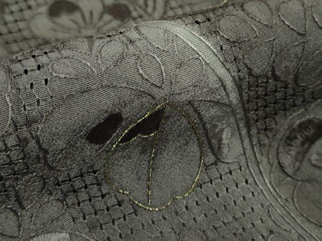 平和屋本店●極上 中国三大刺繍 スワトウ刺繍 汕頭刺繍 総刺繍 訪問着 辻が花 道長花文 暈し染め 濃い褐色地 金糸 逸品 DZAB6702kh6