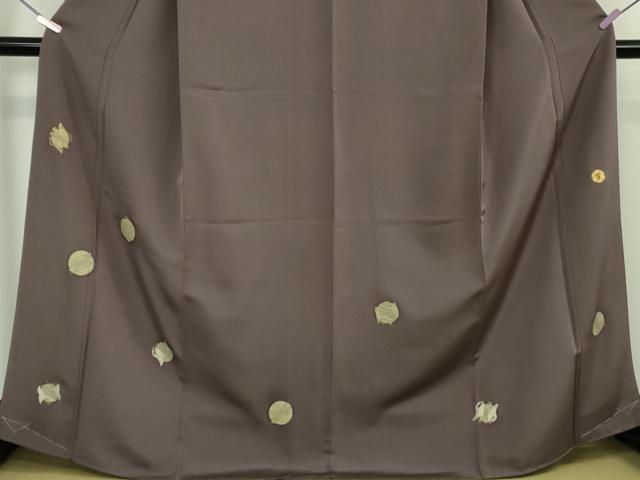 平和屋本店●極上 ジャパンオートクチュール 渡辺雪三郎 訪問着 刺繍 飛鶴丸文 濃い紫鼠色地 金糸 逸品 未使用 DZAB6740kh6