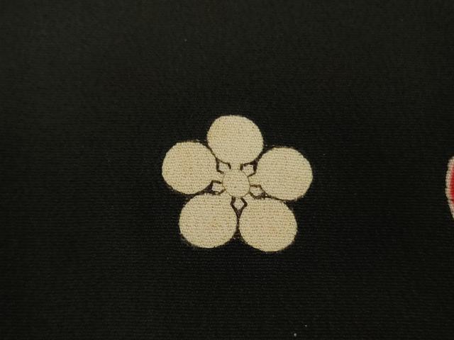 平和屋本店●極上 アンティーク 大正ロマン 振袖 駒刺繍 立波飛鶴文 黒地 金銀彩 逸品 DZAB6745kh6