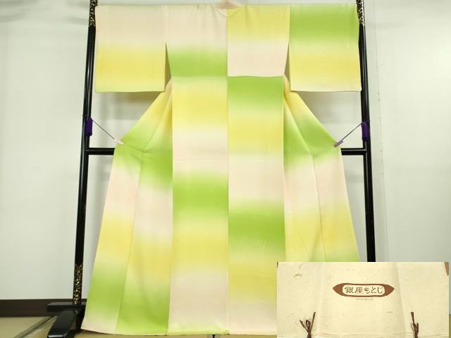 平和屋本店●極上 銀座もとじ 小紋 暈し染め たとう紙付き 逸品 DZAB6764kh6