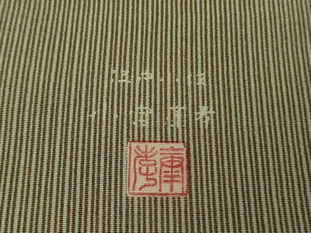 平和屋本店●極上 人間国宝 小宮康孝 重要無形文化財 人間国宝 児玉博 江戸小紋 万筋 生壁色×白橡色 鈴乃屋 反端付き 逸品 DZAB6774kh6