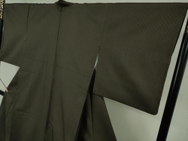 平和屋本店●極上 山下八百子 本場黄八丈 黒八丈 紬 市松綾織 逸品 DZAB6776kh6