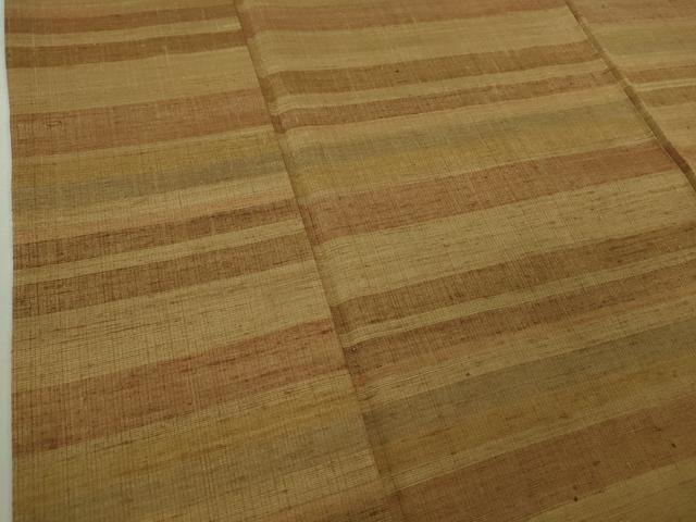 平和屋本店●極上 郡上紬 草木染 横段文 逸品 DZAB6788kh6
