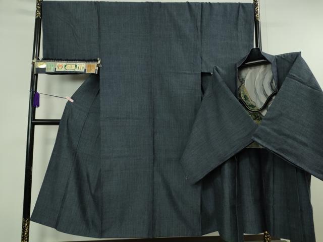 平和屋本店●極上 男性 本場結城紬 重要無形文化財 アンサンブル 奥順謹製 長羽織 羽裏・龍 証紙付き 逸品 DZAB6807kh6