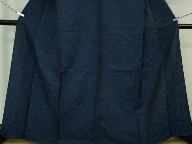 平和屋本店▽極上 BANKANわものや お召 単衣 本藍 風通織 葵 唐草 反端付き 逸品 未使用 DZAB6814kh6
