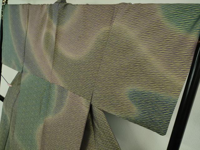 平和屋本店▽極上 男性 黄金糸 訪問着 キングサイズ 単衣 お召地 暈し染め 逸品 DZAB6815kh6