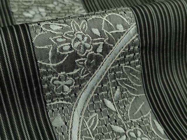 平和屋本店●極上 男性 中国三大刺繍 スワトウ刺繍 汕頭刺繍 本場縞大島紬 花唐草間道 逸品 DZAB6817kh6