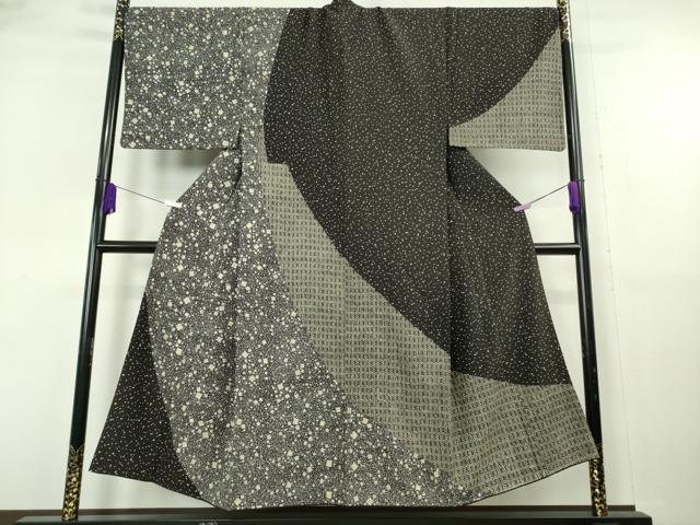 平和屋本店●極上 男性 中国三大刺繍 スワトウ刺繍 汕頭刺繍 訪問着 キングサイズ 箔散らし 黒地 金糸 逸品 DZAB6818kh6