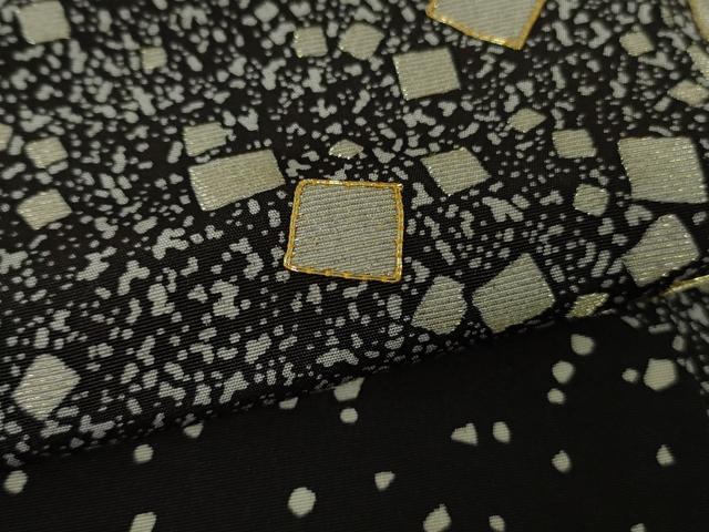 平和屋本店●極上 男性 中国三大刺繍 スワトウ刺繍 汕頭刺繍 訪問着 キングサイズ 箔散らし 黒地 金糸 逸品 DZAB6818kh6