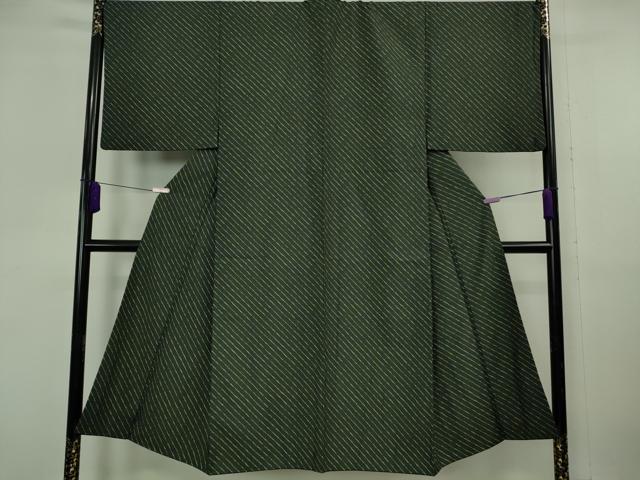 平和屋着物●極上 男性 洗える最高級着物 <英>はなぶさ謹製 小紋 斜線文 逸品 DZAB6821kh6