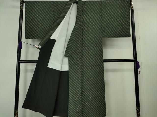 平和屋着物●極上 男性 洗える最高級着物 <英>はなぶさ謹製 小紋 斜線文 逸品 DZAB6821kh6