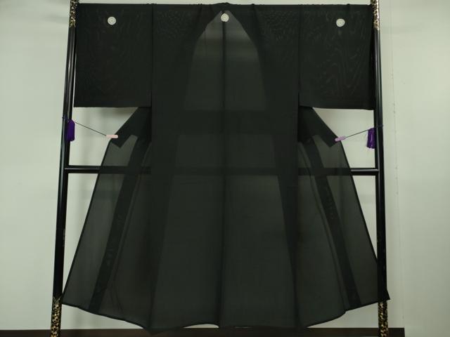 平和屋本店*希少 夏物 男性 黒紋付 長羽織セット キングサイズ 絽 逸品 DZAB6845kh6