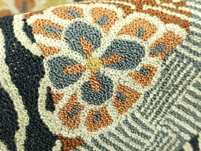 平和屋本店●極上 中国三大刺繍 総相良刺繍 総刺繍 袋帯 200万粒 総詰 名物裂 金糸 逸品 DZAB6852kh6