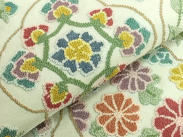 平和屋本店●極上 中国三大刺繍 相良刺繍 総刺繍 袋帯 正倉院花文 逸品 DZAB6859kh6