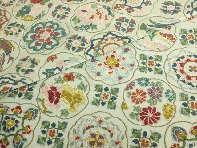 平和屋本店●極上 中国三大刺繍 相良刺繍 総刺繍 袋帯 正倉院花文 逸品 DZAB6859kh6