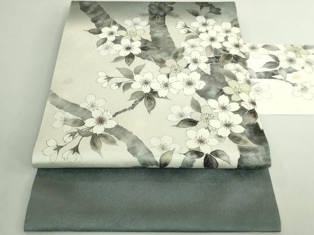 平和屋本店●極上 洛楽人工房 九寸名古屋帯 観桜 金彩 反端付き 逸品 DZAB6869kh6