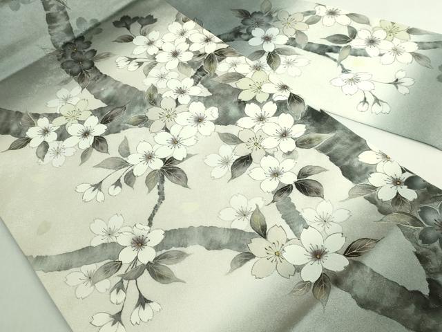 平和屋本店●極上 洛楽人工房 九寸名古屋帯 観桜 金彩 反端付き 逸品 DZAB6869kh6