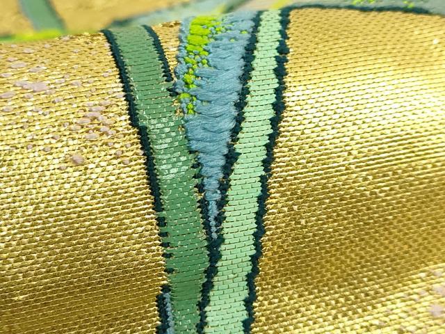 平和屋本店●最高級 龍村平蔵製 太鼓柄 本袋帯 国宝葭之図 金銀糸 逸品 DZAB6878kh6