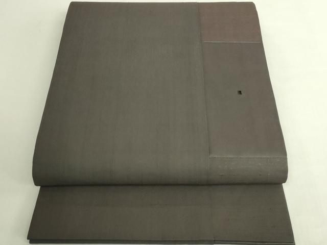 平和屋本店●極上 Maru Factory 丸山正 太鼓柄袋帯 紬地 レザー 鈍色地 逸品 未使用 DZAB6903kh6