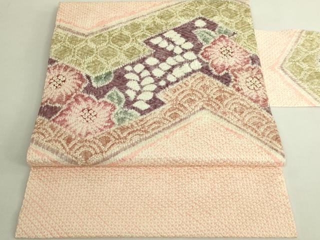 平和屋着物●極上 名門 藤娘きぬたや・総絞り 九寸名古屋帯 辻が花 松皮菱 逸品 DZAB6909kh6
