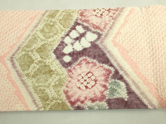 平和屋着物●極上 名門 藤娘きぬたや・総絞り 九寸名古屋帯 辻が花 松皮菱 逸品 DZAB6909kh6