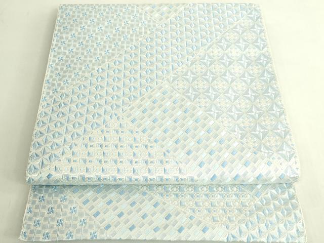 平和屋着物●極上 八寸名古屋帯 切子柄 銀糸 逸品 DZAB6920kh6